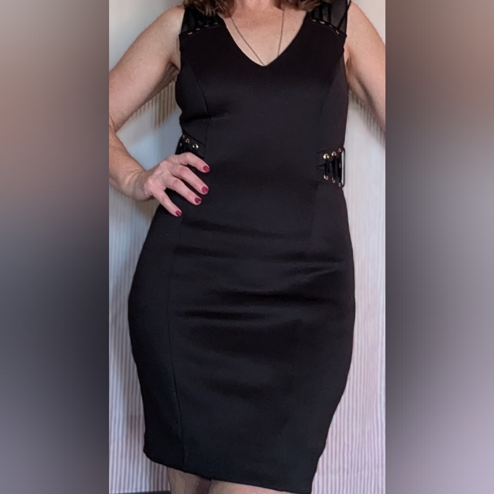Black Mini Dress by Guess Los Angeles Stretch Bodycon